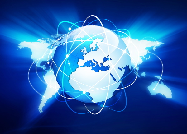 Planisphère et connexions symbole du réseau